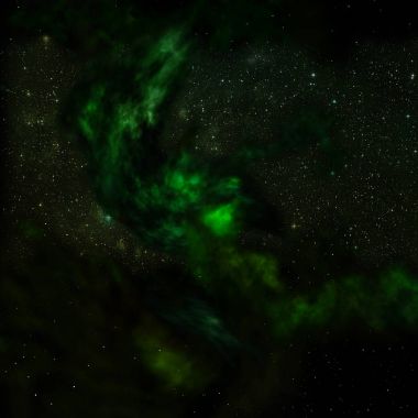 Uzayda bir yıldız alanı ve bir nebula