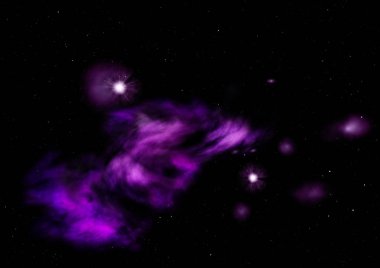 Parlayan nebula olmak. 3B görüntüleme