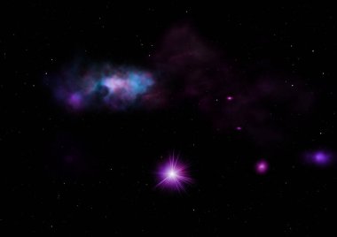 Sonsuz bir yıldız alanının küçük bir parçası. 3B görüntüleme