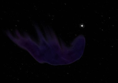 Sonsuz bir yıldız alanının küçük bir parçası. 3B görüntüleme