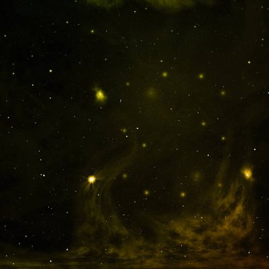 Sonsuz bir yıldız alanının küçük bir parçası. 3B görüntüleme