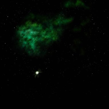 Sonsuz bir yıldız alanının küçük bir parçası. 3B görüntüleme