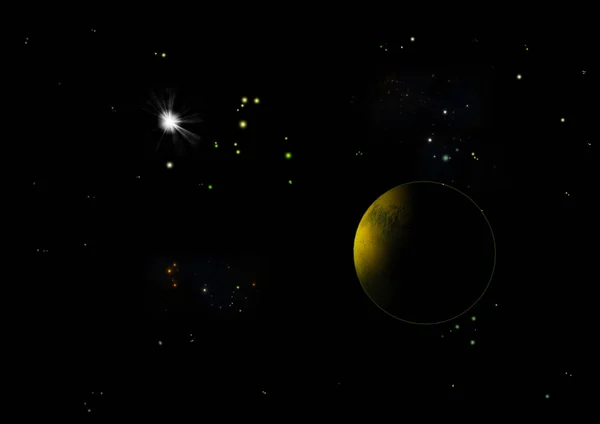 Planets in a space against stars. 3D rendering. — Stock Photo, Image