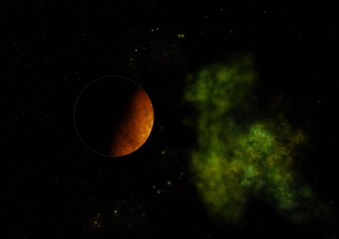 Gezegenler yıldızlara karşı. 3B görüntüleme.