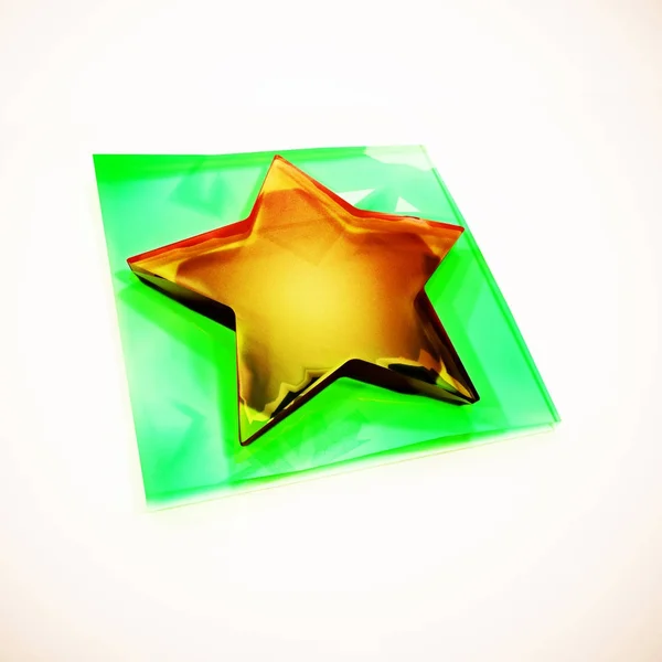 Symbole 3D étoile. rendu 3D . — Photo