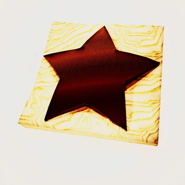 Star 3D symbol. 3D rendering. — Stock Photo, Image