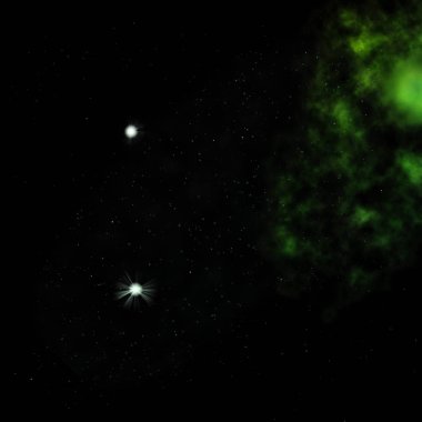 Sonsuz bir yıldız alanının küçük bir parçası. 3B görüntüleme