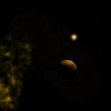 Gezegenler yıldızlara karşı. 3B görüntüleme.