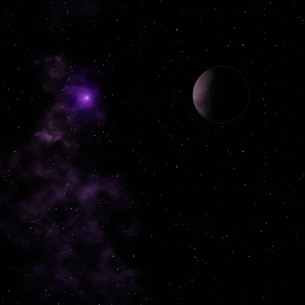Planety v prostoru proti hvězdám. 3D vykreslování. — Stock fotografie