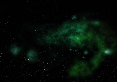 Uzayda bir yıldız alanı ve bir nebula