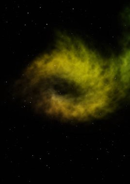 Uzayda bir yıldız alanı ve bir nebula