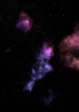 Uzayda bir yıldız alanı ve bir nebula