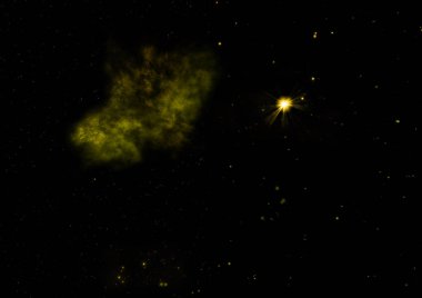 Sonsuz bir yıldız alanının küçük bir parçası. 3B görüntüleme