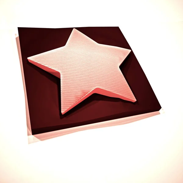 Hvězda 3d symbolem. 3D vykreslování. — Stock fotografie
