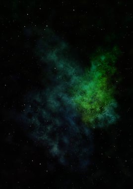 Evrendeki sonsuz uzay alanının küçük bir parçası. Bu görüntünün elementleri NASA tarafından döşenmiştir. 3B görüntüleme