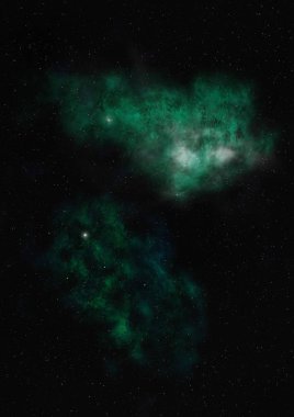 Sonsuz bir yıldız alanının küçük bir parçası. 3B görüntüleme