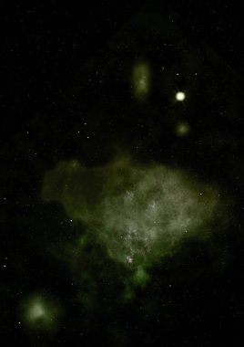 Sonsuz bir yıldız alanının küçük bir parçası. 3B görüntüleme