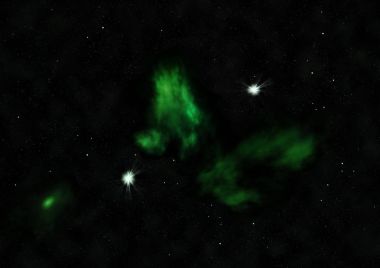 Parlayan nebula olmak. 3B görüntüleme