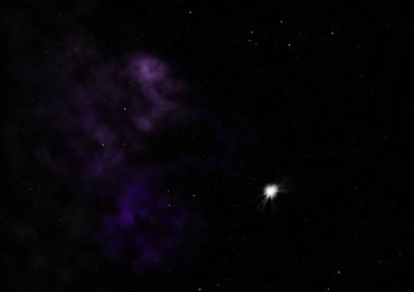 Sonsuz bir yıldız alanının küçük bir parçası. 3B görüntüleme