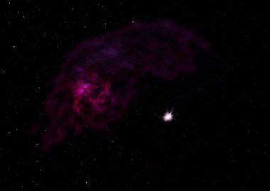 Sonsuz bir yıldız alanının küçük bir parçası. 3B görüntüleme