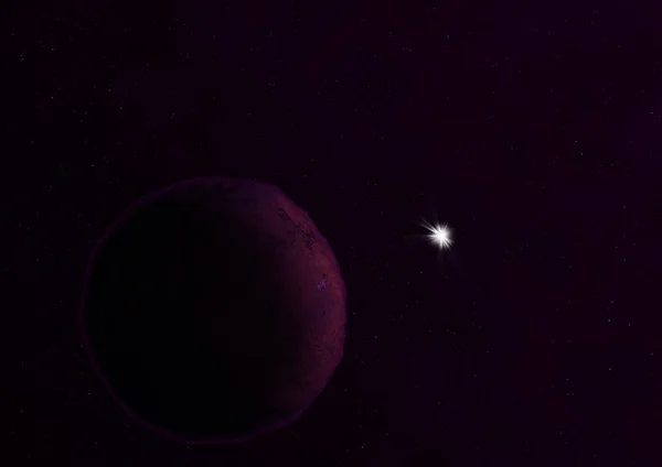 Planety w przestrzeni przeciw gwiazdom. Renderowanie 3D. — Zdjęcie stockowe