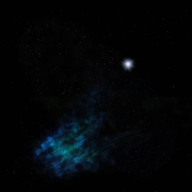 Parlayan nebula olmak. 3B görüntüleme