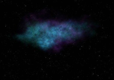 Sonsuz bir yıldız alanının küçük bir parçası. 3B görüntüleme