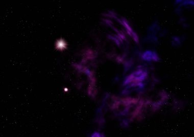 Sonsuz bir yıldız alanının küçük bir parçası. 3B görüntüleme