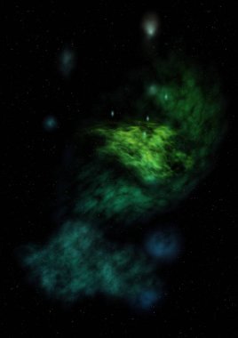 Uzayda bir yıldız alanı bir nebula ve gaz yoğunluğu. Bu görüntünün elementleri NASA tarafından desteklenmektedir .