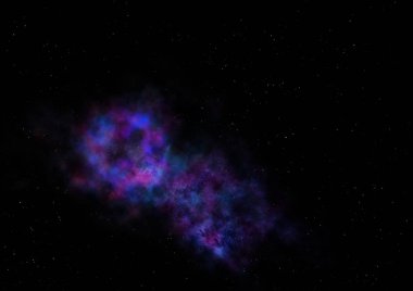 Uzayda bir yıldız alanı bir nebula ve gaz yoğunluğu. Bu görüntünün elementleri NASA tarafından desteklenmektedir .