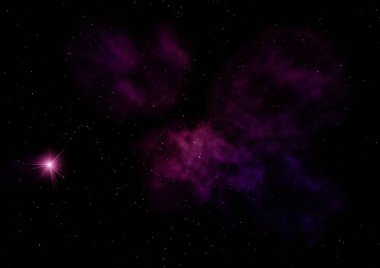 Uzaya karşı parlayan nebula ve yıldız alanı. Bu görüntünün elementleri NASA tarafından desteklenmektedir .