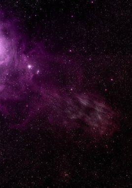 Uzaya karşı parlayan nebula ve yıldız alanı. Bu görüntünün elementleri NASA tarafından döşenmiştir. 3B görüntüleme.