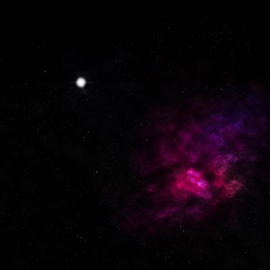 Uzayda bir yıldız alanı bir nebula ve gaz yoğunluğu. Bu görüntünün elementleri NASA tarafından döşenmiştir. 3B görüntüleme