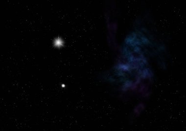 Evrendeki sonsuz uzay alanının küçük bir parçası. Bu görüntünün elementleri NASA tarafından döşenmiştir. 3B görüntüleme