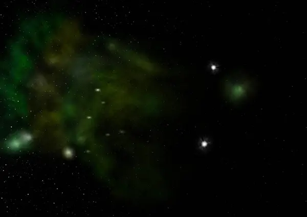 Campo stellare nello spazio e nebulose — Foto Stock