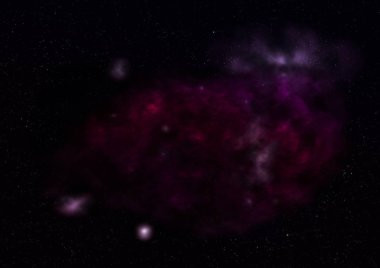 Uzaya karşı parlayan nebula ve yıldız alanı. Bu görüntünün elementleri NASA tarafından döşenmiştir. 3B görüntüleme.