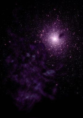 Uzayda bir yıldız alanı bir nebula ve gaz yoğunluğu. Bu görüntünün elementleri NASA tarafından döşenmiştir. 3B görüntüleme