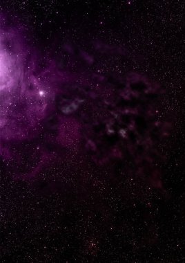 Uzaya karşı parlayan nebula ve yıldız alanı. Bu görüntünün elementleri NASA tarafından döşenmiştir. 3B görüntüleme.