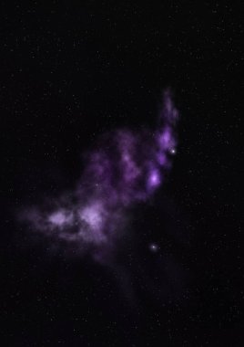 Uzaya karşı parlayan nebula ve yıldız alanı. Bu görüntünün elementleri NASA tarafından döşenmiştir. 3B görüntüleme.