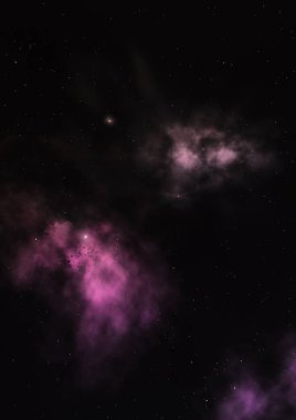 Uzayda bir yıldız alanı bir nebula ve gaz yoğunluğu. Bu görüntünün elementleri NASA tarafından döşenmiştir. 3B görüntüleme