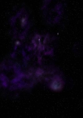 Uzaya karşı parlayan nebula ve yıldız alanı. Bu görüntünün elementleri NASA tarafından döşenmiştir. 3B görüntüleme.