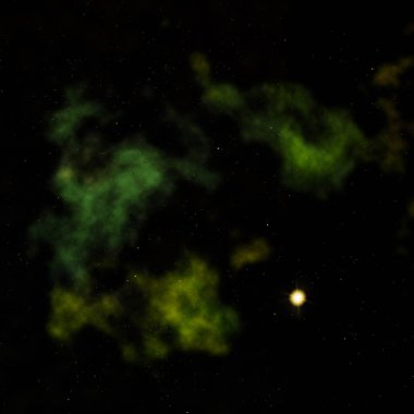 Uzayda bir yıldız alanı bir nebula ve gaz yoğunluğu. Bu görüntünün elementleri NASA tarafından döşenmiştir. 3B görüntüleme