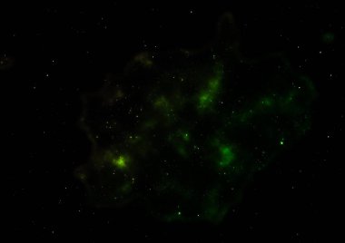 Evrendeki sonsuz uzay alanının küçük bir parçası. Bu görüntünün elementleri NASA tarafından döşenmiştir. 3B görüntüleme