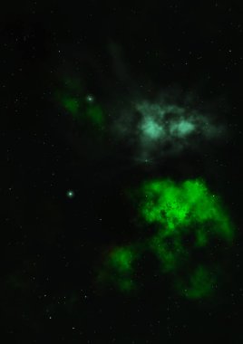 Uzayda bir yıldız alanı bir nebula ve gaz yoğunluğu. Bu görüntünün elementleri NASA tarafından döşenmiştir. 3B görüntüleme