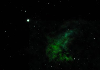 Evrendeki sonsuz uzay alanının küçük bir parçası. Bu görüntünün elementleri NASA tarafından döşenmiştir. 3B görüntüleme