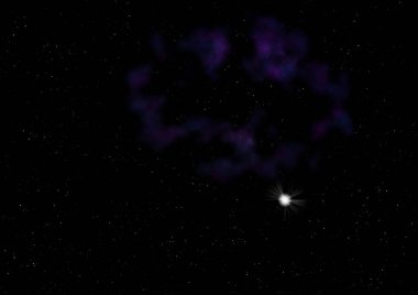 Sonsuz bir yıldız alanının küçük bir parçası. 3B görüntüleme