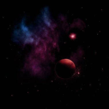 Gezegenler yıldızlara karşı. 3B görüntüleme.