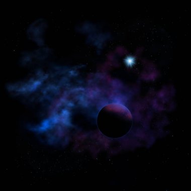 Sonsuz bir yıldız alanının küçük bir parçası. 3B görüntüleme