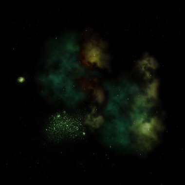 Sonsuz bir yıldız alanının küçük bir parçası. 3B görüntüleme