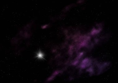 Sonsuz bir yıldız alanının küçük bir parçası. 3B görüntüleme